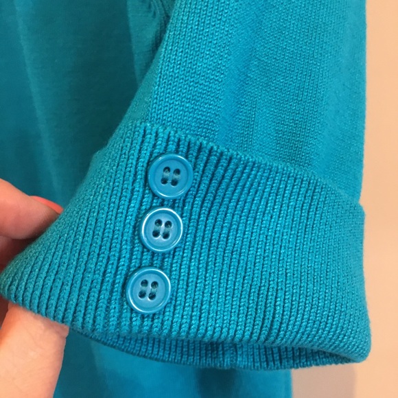 Cable & gauge bright blue cardigan - Picture 3 of 6